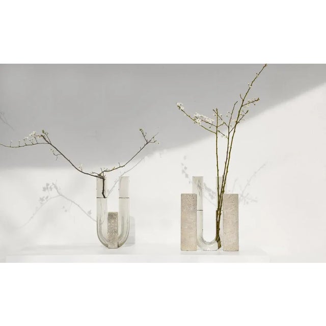 Glass Gray-Smoked Cochlea Vase by Coki Barbieri For Sale - Image 7 of 8