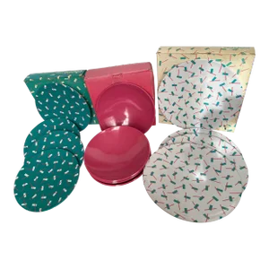 PostModern Dinnerware Plate Melamine Turquoise Pink Set- 12 Pcs Massimo Vignelli-Style