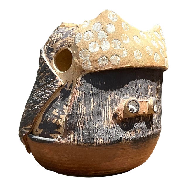 Vintage Original Abstract Studio Pottery Vase For Sale