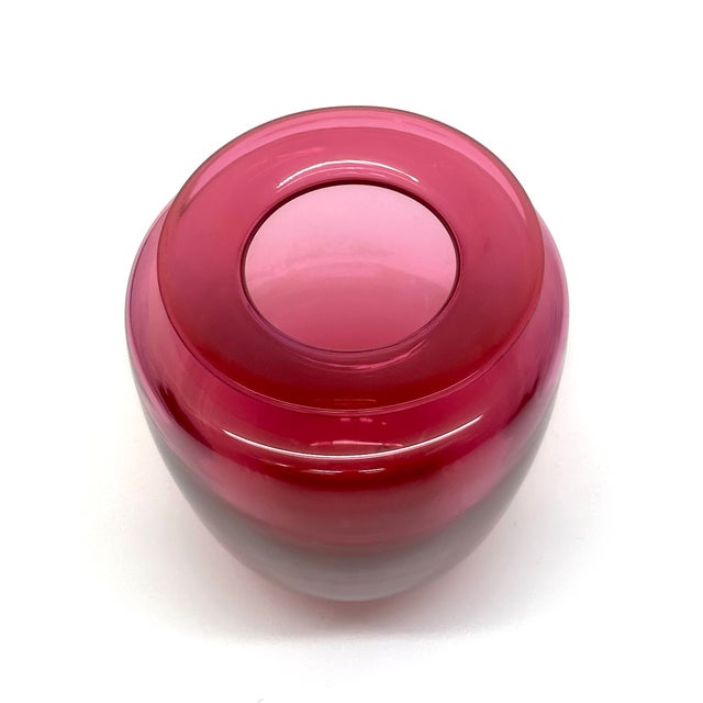 A Symphony in Cranberry Glass Vase Curation - Group of 5 For Sale In Miami - Image 6 of 12