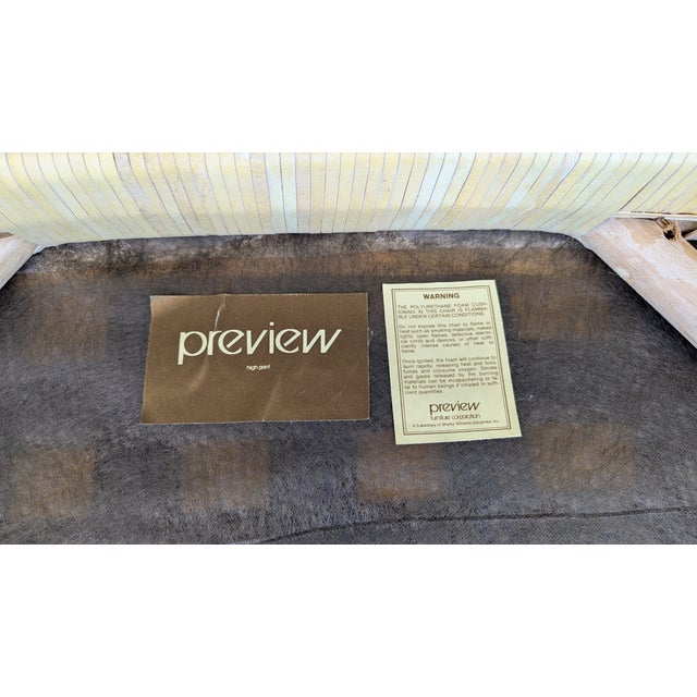 Late 20th Century Cream Woven Leather Arm Chair With Linen Cushion by Preview For Sale - Image 9 of 9