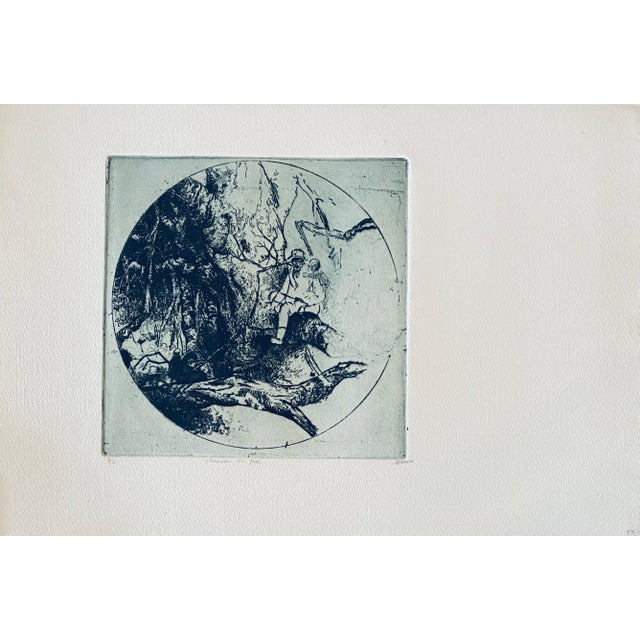 Robert A. Birmelin, Chinese Man In Tree, American Modernist Abstract Etching For Sale - Image 4 of 6