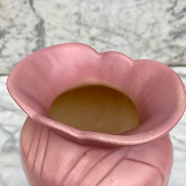 Vintage Art Deco Porcelain Handle Vase by Hull Pottery For Sale - Image 9 of 13