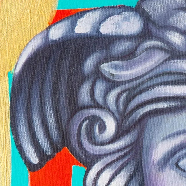 A Mythological Colorful Portrait, "Medusa" For Sale - Image 4 of 5