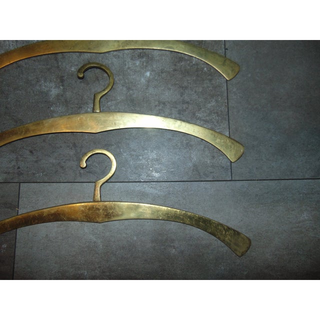 Industrial Industrial Brass Coat Hangers, 1970s, Set of 3 For Sale - Image 3 of 5