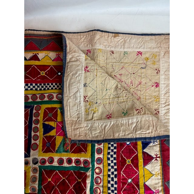 1940s 1940s Embroidered Banjara Chakla With Mirrors For Sale - Image 5 of 6