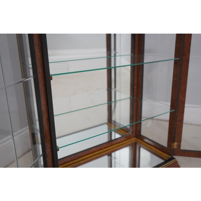 Italian 2 Door Etched Glass Decorated Curio Display Cabinet For Sale - Image 4 of 15