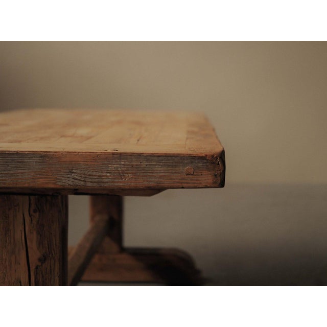 French Artisanal Pine Dining Table, 1970 For Sale - Image 6 of 18