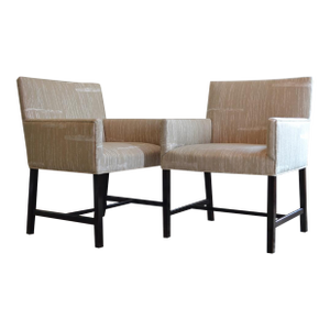 Mid 20th Century Dining Arm Chairs After Paul Evans or Harvey Probber - A Pair