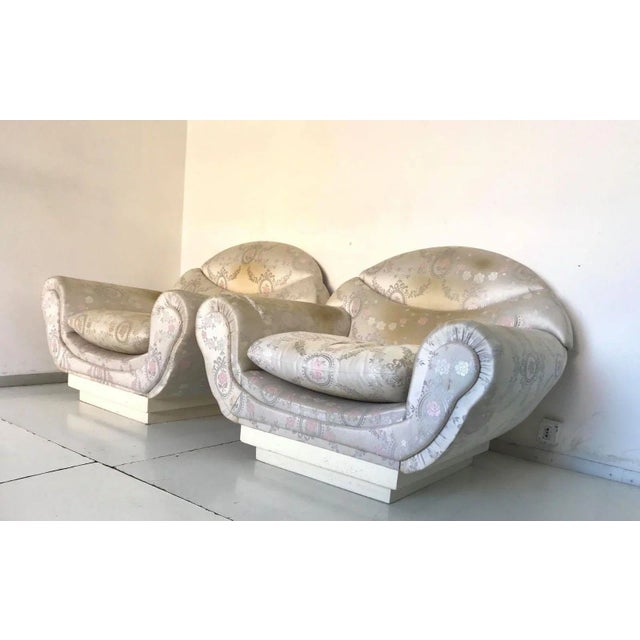 Set of Mid-Century Fabric Lounge Chairs For Sale - Image 4 of 13