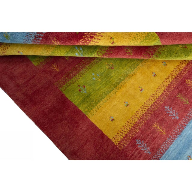 Blue Gabbeh Loribaft Rug in Wool For Sale - Image 8 of 11