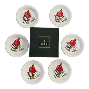 Gucci Set/6 Equestrian Themed Coaster,dish
