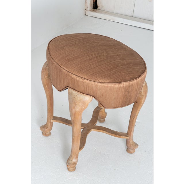 Mid-Century Modern Oval Upholstered Wood Bench, Spain, 1960s Design For Sale - Image 11 of 13