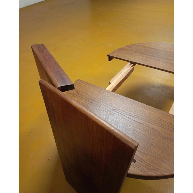1950s Vintage Danish Teak Round Table, 1950s For Sale - Image 5 of 6