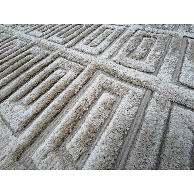 Rh Rajouri Silk & Wool Rug – 9' × 12' Sand | Hand-Knotted Silk & Wool | Hand-Carved | Made in Nepal For Sale - Image 17 of 18