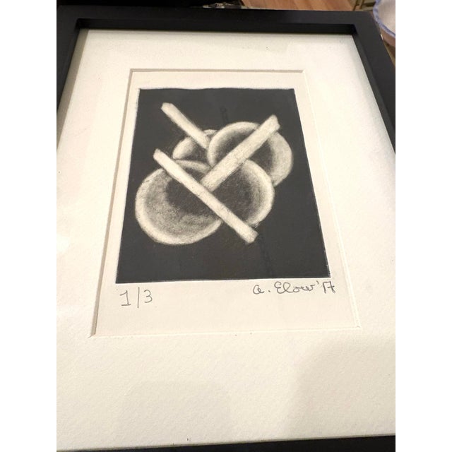 Alon Elow Abstract Etching Made by Artist in Ny Studio Signed in Pencil. 2017 edition on 3 plate 1/3