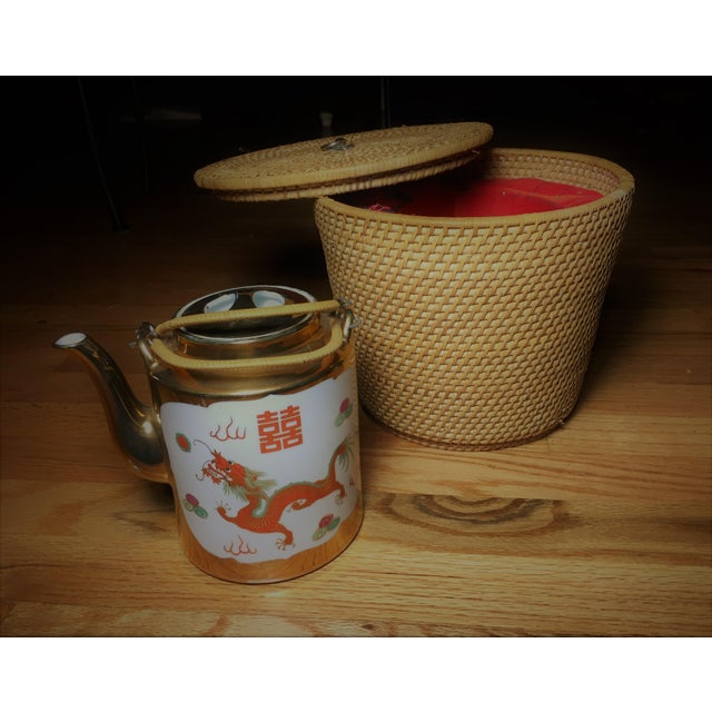 Chinese Tea Basket With Teapot Chairish
