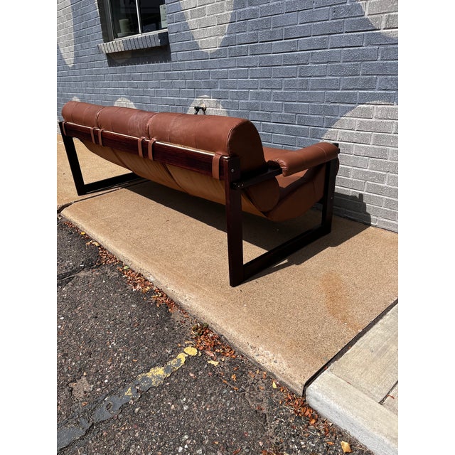 Percival Lafer Brazilian Rosewood & Leather Sofa, Circa 1960s For Sale - Image 12 of 17