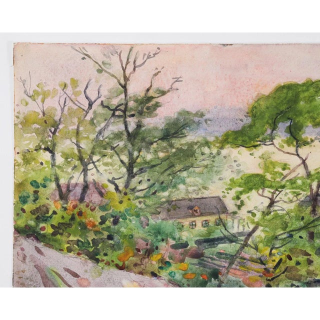 1912 River Drive Park Landscape Watercolor Painting by Egbert Cadmus For Sale - Image 4 of 8