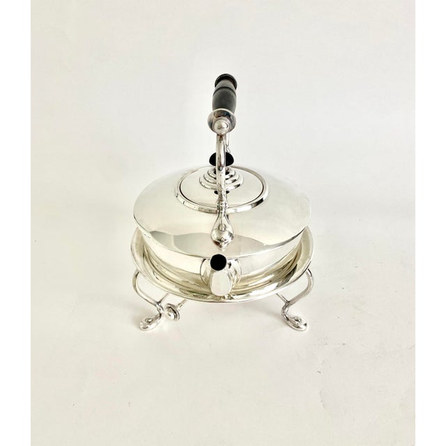 English English Silver Spirit Kettle on Stand For Sale - Image 3 of 8