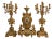 Large 19th Century French Doré Bronze Clock Garniture Marked Jules Graux, Paris. For Sale