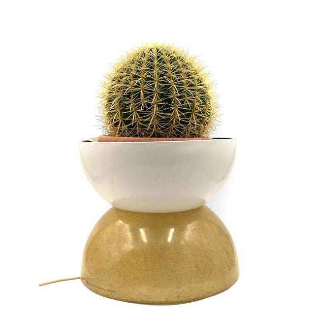 Mid-Century Modern Planter / Pot Fiberglass Lamp, Luci Milano Italy, 1970s For Sale - Image 3 of 12