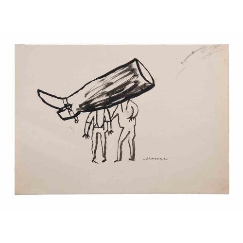 Watercolor drawing on paper realized by Mino Maccari in 1940s. Hand signed lower left. Very good condition. This piece is...