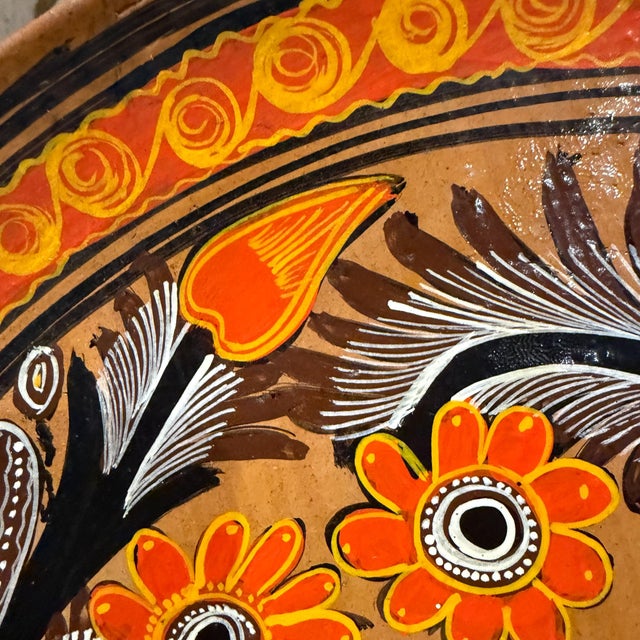 Folk Art Charger Decorative Terracotta Plate From Tonalá Mexico For Sale - Image 10 of 18