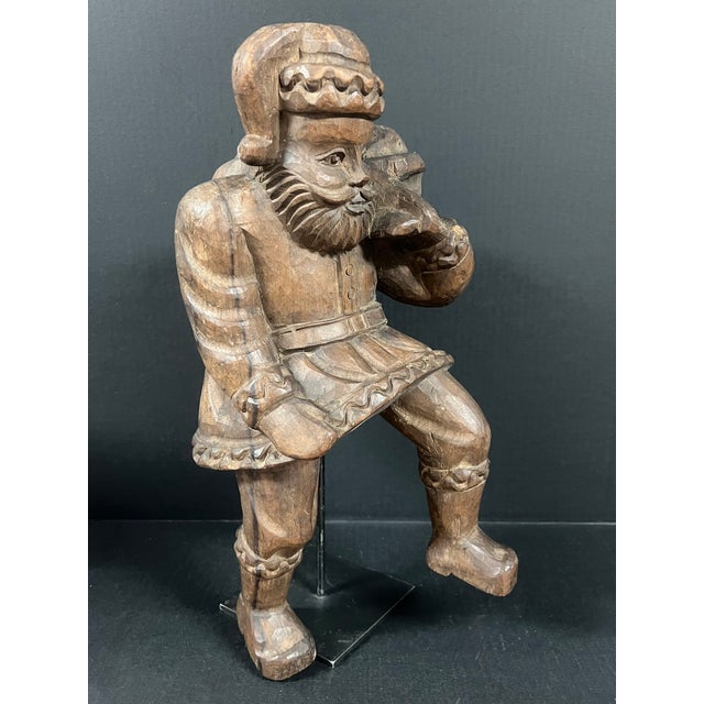 Late 20th Century Carved Wood Santa Claus Sculpture For Sale - Image 11 of 11
