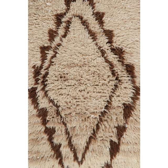 Moroccan Vintage Moroccan Runner Rug in Beige-Brown With Diamond Medallions | Rug & Kilim For Sale - Image 3 of 7