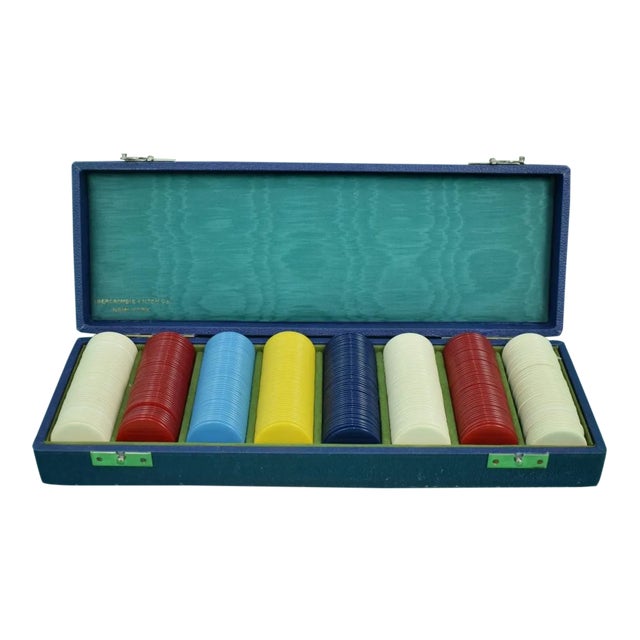 Abercrombie & Fitch Bakelite Poker Chip Case For Sale