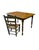 Mid-Century Modern Vintage Primitive Farmhouse Table & Rush Seat Chair Set | Dining or Desk For Sale - Image 3 of 12