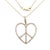 14k Yellow Gold Diamond Heart Peace Necklace For Sale In New York - Image 6 of 7