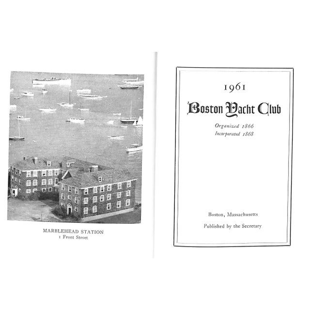 [141] pp. Published by The Secretary 1961 6 1/4" x 4 3/4" The Boston Yacht Club was founded in 1866 by three Dartmouth...