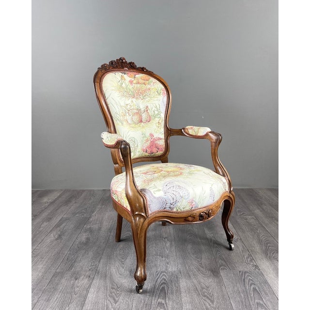 Antique Napoleon III Carved Wooden Armchair For Sale - Image 12 of 12