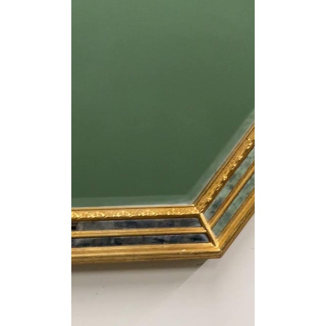 Vintage Gold Gilt Octagonal Mirrors by Deknudt, Belgian, 1970s For Sale - Image 9 of 10