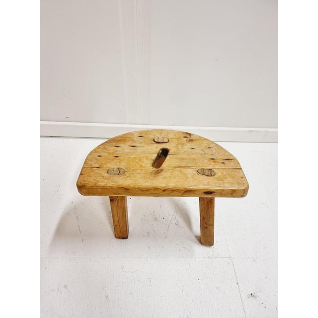 1940s Swedish Folk Art Stool, 1948 For Sale - Image 5 of 7