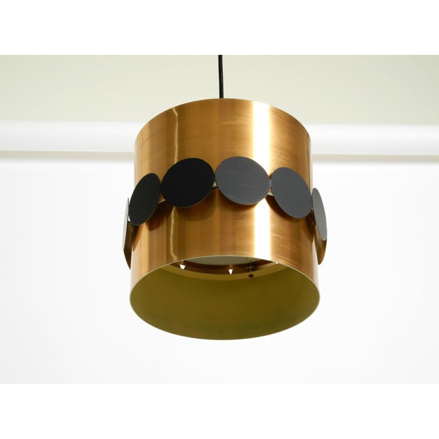 Original 1960s Space Age Pendant Lamp by Doria, Made of Copper-Anodized Aluminum and Black and White Lacquered Metal from Doria Leuchten For Sale - Image 15 of 18