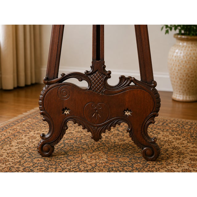 Antique Victorian Carved Mahogany Adjustable Artist’s Display Easel, Circa 1880–1900 For Sale - Image 4 of 5