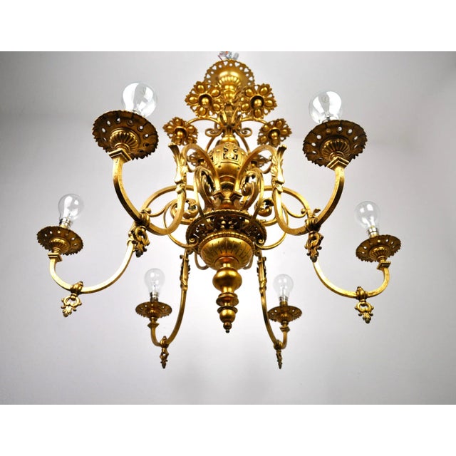 Antique French Chandelier, in Good conditions. Designed 1890 to 1919 Up to 250V (Europe/UK Standard).The wiring of this...