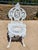 White 1950s Victorian Garden Bistro Bench, Center Table & Six Chairs, For Sale - Image 8 of 9