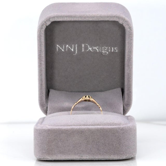 Demantoid Garnet Estate Solitaire Ring: Solid 10k Gold, Oval 6x4mm Fine Jewelry, Size 4.25 For Sale - Image 4 of 8