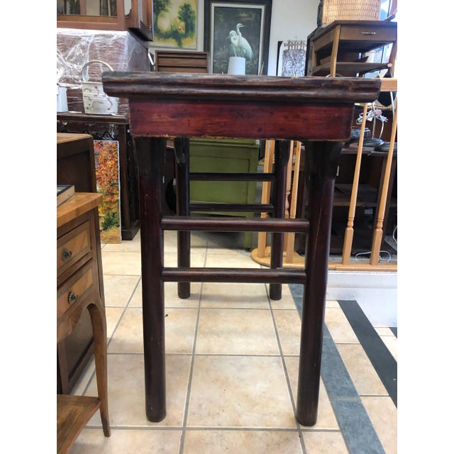 Antique Chinese Solid Elm Console Table For Sale - Image 4 of 6