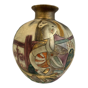 Late 20th Century Postmodern Picasso-Style Ceramic Vase – Hand-Painted Cubist Design