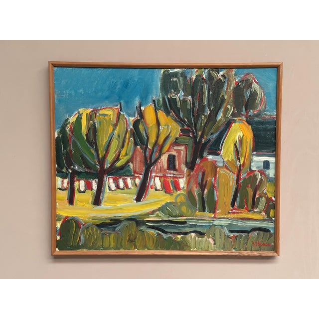 Unknown, Behind the Trees, 1950s, Oil on Canvas, Framed For Sale - Image 7 of 18