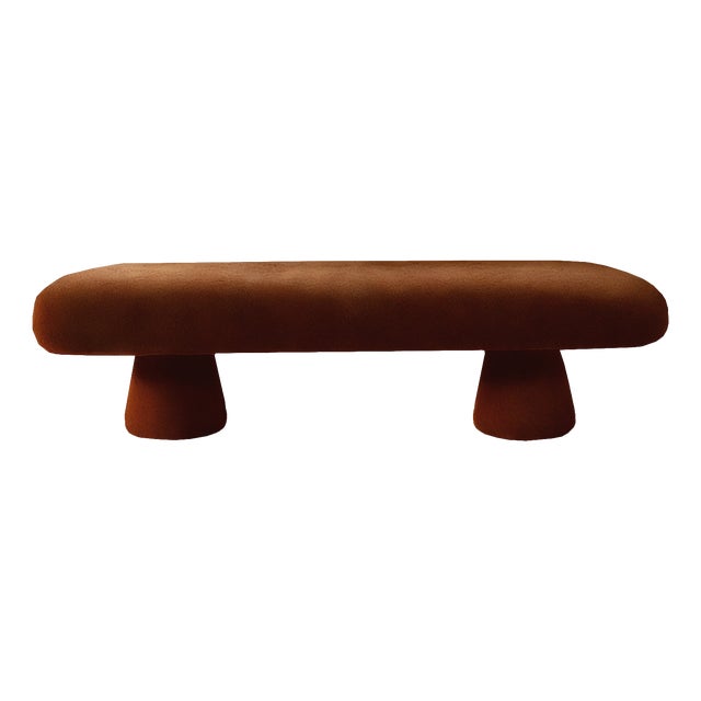 Éxtasis Bench in Brown Velvet by Moanne For Sale