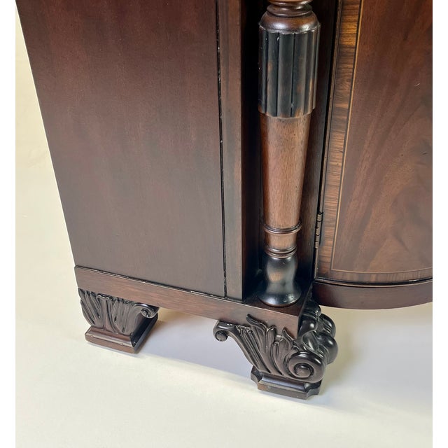 Late 20th Century Hickory Chair Federal Style Flame Mahogany & Inlaid Sideboard With Carved Paw Feet For Sale - Image 9 of 18