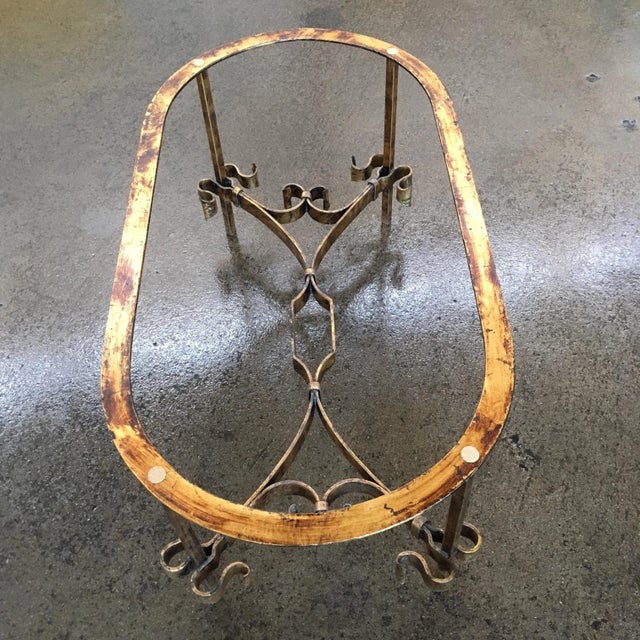 Gold Gothic Style Gilt-Iron & Glass Coffee Table Spain For Sale - Image 8 of 13