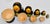Vintage Hand-Painted Russian Matryoshka Nesting Dolls, 5-Piece Moscow Landmark Set, Black Lacquer & Gold For Sale - Image 4 of 13