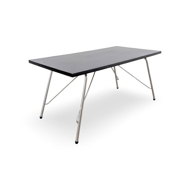 Mid-Century Black Folding Coffee Table For Sale - Image 4 of 10